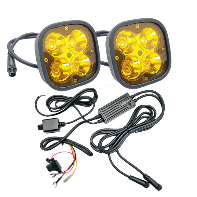 LIU HJG 60W LED Fog Light with Yellow Lens Cap & Wiring Kit | Universal Fit for Bike & Car