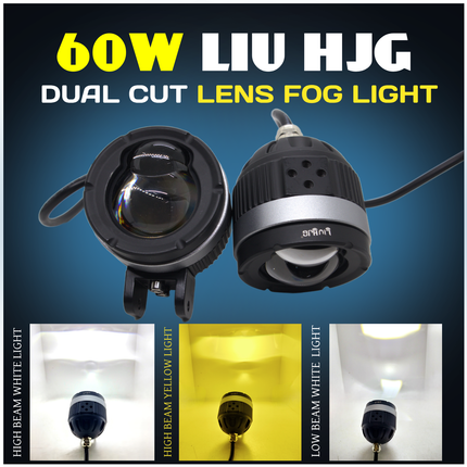 LIU HJG 60W Dual Lens Fog Light, Yellow White Fog Light for Bikes, LED Fog Light for Cars and Bikes, High Low Beam Dual Lens Fog Lamp, 12V-80V Universal Fog Light, Motorcycle Fog Light Yellow White, Car LED Fog Lamp Set, Waterproof Bike Fog Light, Dual Color LED Fog Light, LIU HJG Bike Car Fog Light, White Yellow Fog Light for Bullet, LED Auxiliary Light for Cars, Dual Lens High Brightness Fog Lamp, Universal LED Fog Light for All Vehicles, LIU HJG Original Fog Light India, Long Range Bike Fog Light
