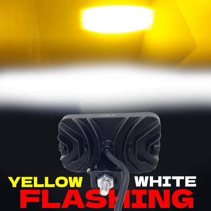 LIU HJG 8 LED Lens Fog Light Dual Color with Flashing Mode (Yellow/White & Red/Blue, Pack of 1)