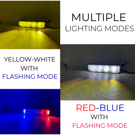 60W LIU HJG Yellow/White & Red-Blue 4 Led Fog Light for bikes and Cars With Multiple light modes like flashing stable ( Pack Of 1)
