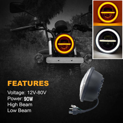 LIU HJG 5.7 inch LED headlight, round LED headlight for bike and car, minus LED headlamp, universal fit LED headlight, high brightness round headlight, 5.7 inch bike LED headlight, car LED headlight round shape, LIU HJG minus LED headlamp, waterproof LED headlight for vehicles, energy-efficient LED headlight, compact round LED light for bike, 12V LED headlight for car bike, durable LED headlight for motorcycles, stylish LED headlight for bikes and cars, universal round LED driving light