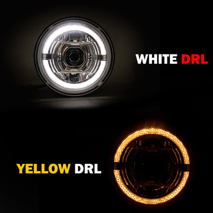 7 inch Round LED Headlight with DRL Y/W