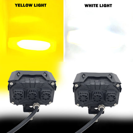 LIU HJG S19 Fog Light – Yellow/White,Universal Fit LED Fog Lamp for Bikes, Cars & Trucks,160W LED Fog Light with Complete Wiring Kit,High Power Off Road Fog Lights For All Vehicles