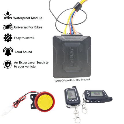 Motorcycle Anti Theft Alarm Device Universal For All Bikes (Pack Of 1 Set, Screen Remote Double)