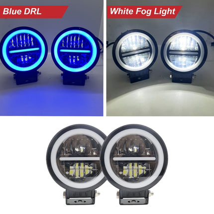 LIU HJG white LED fog light, blue DRL fog light for bike, universal LED fog lamp for cars, fog light for trucks, LED fog light 12V–80V, high brightness white fog light, waterproof LED fog light, bike fog light with blue DRL, car fog lamp white and blue, LIU HJG dual color fog light, stylish fog light for bikes and cars, LED driving light pack of 2, all vehicle compatible LED fog light.
