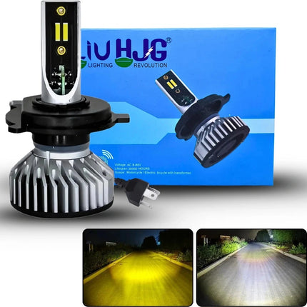 LIU HJG 30W LED headlight bulb, AC DC headlight for bike and car, yellow white LED headlight, 8V–80V universal LED bulb, high brightness LED headlight, waterproof headlight for motorcycle, LED headlight for car and bike, energy-efficient LED bulb, dual color LED headlight, all-voltage LED headlight for vehicles,