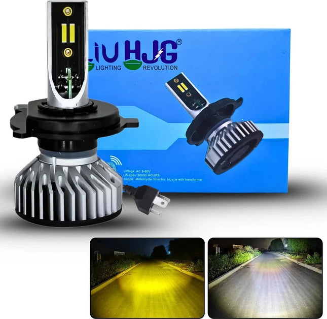 LIU HJG 30W LED headlight bulb, AC DC headlight for bike and car, yellow white LED headlight, 8V–80V universal LED bulb, high brightness LED headlight, waterproof headlight for motorcycle, LED headlight for car and bike, energy-efficient LED bulb, dual color LED headlight, all-voltage LED headlight for vehicles,