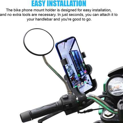 LIU HJG bike mobile holder, universal bike phone mount, 360 degree rotating mobile holder, motorcycle phone holder with clamp, adjustable bike phone stand, secure phone mount for bikes, mobile holder for all motorcycles, anti-slip mobile holder for bike, LIU HJG phone mount pack of 1, mobile holder with firm grip, bike handlebar phone mount, durable mobile holder for riding.