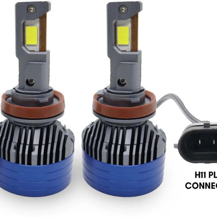 LIU HJG 300W LED headlight bulb H8 H9 H11, white LED car headlight with H8 H9 H11 plug, 6000K LED bulb for vehicles, 12V–80V LED headlight set, 30000LM high brightness LED light, projector-compatible LED bulb