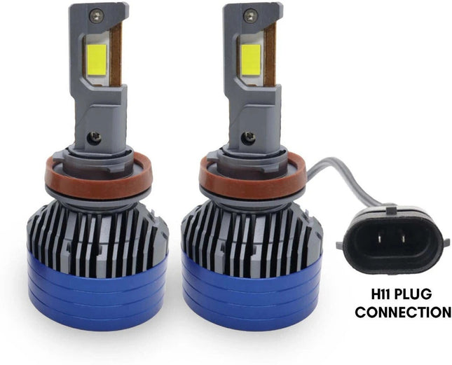 LIU HJG 300W LED headlight bulb H8 H9 H11, white LED car headlight with H8 H9 H11 plug, 6000K LED bulb for vehicles, 12V–80V LED headlight set, 30000LM high brightness LED light, projector-compatible LED bulb