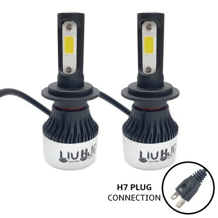 H7 LED Headlight Bulbs for Car and Bike, LIU HJG COB LED Bulbs, 6500K White H7 Headlight, LED Headlight Bulb with Warranty, Plug and Play H7 LED Bulb, Universal LED Light for Bikes and Cars, High Brightness Car LED Bulbs, Energy Saving Bike Headlights, LED Conversion Kit H7, Waterproof LED Headlight Pack of 2, Long Life LED Bulbs for Vehicles.