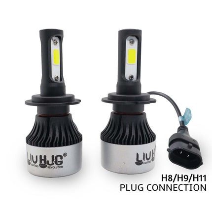 H8 H9 H11 LED Headlight Bulbs for Cars and Bikes, LIU HJG COB LED Headlights, 6500K White H11 Headlight Bulbs, LED Headlight Bulbs with Warranty, Plug and Play H8 H9 H11 LED Bulbs, Universal LED Headlights for Bike and Car, High Brightness LED Bulbs, Waterproof LED Headlight Kit, Energy Saving Vehicle Lights, H11 LED Conversion Kit Pack of 2, Durable LED Bulbs for All Vehicles.