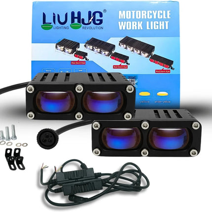 LIU HJG 2 LED Fog Light, Yellow White Fog Lamp, Red Devil Eye Fog Light, 100W LED Fog Light, 12V-80V Fog Light, Waymaker Fog Light, Dual Color LED Fog Lamp, Universal Fog Light for Car Bike Truck, HJG Fog Light with Red Accent, High Power LED Fog Lamp, Stylish LED Fog Light, Waterproof Fog Light for Vehicles, Off-Road Fog Light, Motorcycle LED Fog Light, Car Truck Auxiliary Light, LED Fog Light with Devil Eye, Bright LED Fog Light for Night Driving, All-Weather LED Fog Light, Compact LED Fog Lamp, HJG Unive