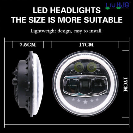 LIU HJG 7 inch LED headlight, Star LED headlight for Royal Enfield, Mahindra Bullet LED light, Bullet Electra LED headlamp, Classic 500 LED headlight, Royal Enfield headlight upgrade, 7 inch round LED bike headlight, high power LED headlight for Bullet, yellow DRL bike headlight, universal 7 inch LED headlamp, vintage bike LED headlight, Classic series LED headlight, LED headlight for cruiser bikes, 75W LED headlight for motorcycles.