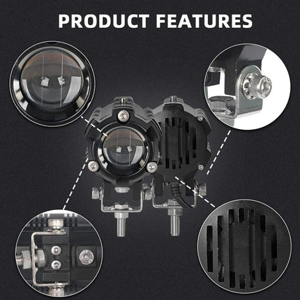 LIU HJG Mini Drive Fog Light, Double Color LED Fog Light, White Yellow Fog Lamp, 40W LED Fog Light, Universal Fog Light for Car and Bike, Dual Beam Fog Light, HJG Heavy Mini LED Light, Compact LED Fog Lamp, White & Yellow Driving Light, LED Fog Light for Bikes, Car LED Fog Light 40W, Waterproof Mini Fog Light, HJG Dual Color Fog Light.