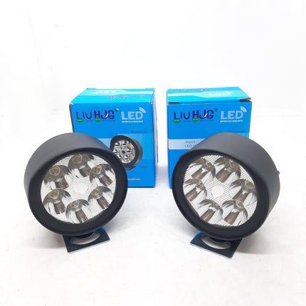 LIU HJG 18W White LED Fog Light | Universal Fit for Bike & Car | High Brightness | Waterproof | 9V–36V | Durable Design | Pack of 2