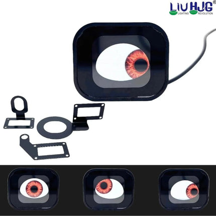 LIU HJG Red Devil Eye LED Fancy Light | Moving Eye Animation | Universal Fit for Car & Motorcycle | Stylish Decorative Lighting ( Pack of 1) - LIU HJG