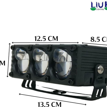 LIU HJG Yellow/White 3 Lens 260 Watt Blaze Waymaker Pro Fog Light With Devil Eye Universal For Bike & Car( Pack of 2) - LIU HJG
