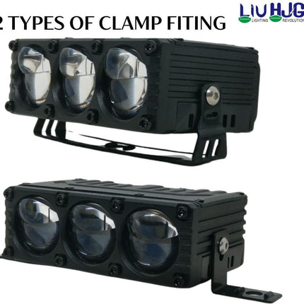 LIU HJG Yellow/White 3 Lens 260 Watt Blaze Waymaker Pro Fog Light With Devil Eye Universal For Bike & Car( Pack of 2) - LIU HJG