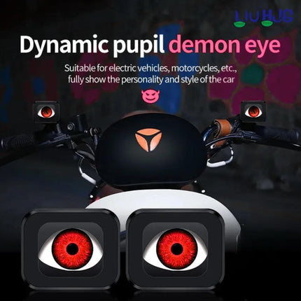 LIU HJG Red Devil Eye LED Fancy Light | Moving Eye Animation | Universal Fit for Car & Motorcycle | Stylish Decorative Lighting ( Pack of 1) - LIU HJG