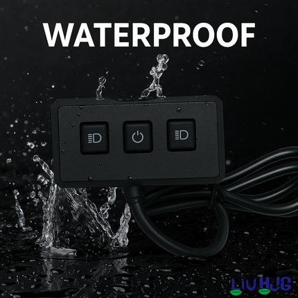 LIU HJG 3-Button CNC Handlebar Switch Box Waterproof Rain Resistant Protection