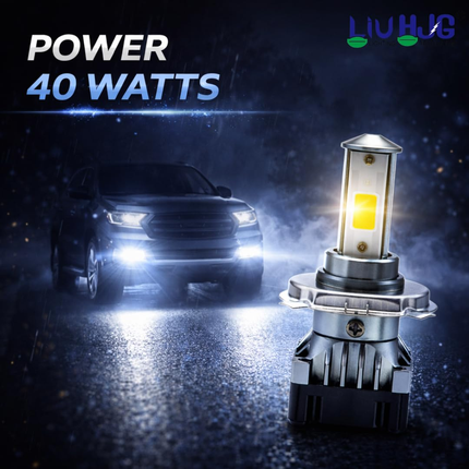 LIU HJG 40 Watt High Power 20 Watt Low Power LED Headlight Output Demonstration