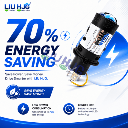 LIU HJG® Original 50W H4 Dual-Color LED Projector Lens Bulb (Yellow & White Beam)