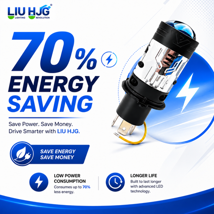 LIU HJG® Original 50W H4 LED Projector Lens Bulb with Red Devil Eye (Pack of 1)