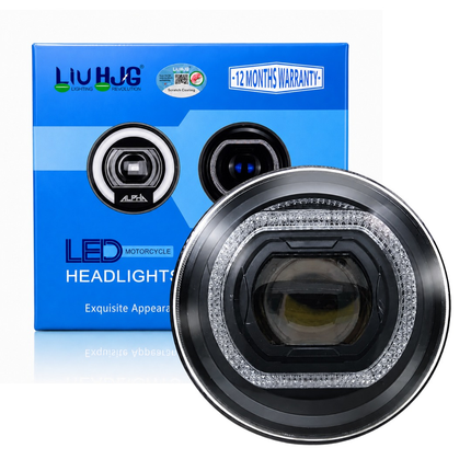 LIU HJG C-316 7 Inch 58W Round LED Headlight with Official Box and 12 Months Warranty Badge
