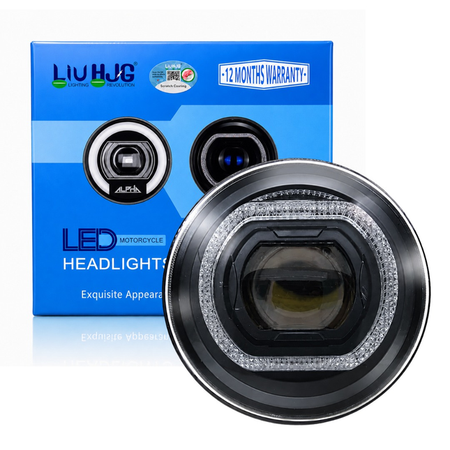 LIU HJG C-316 7 Inch 58W Round LED Headlight with Official Box and 12 Months Warranty Badge