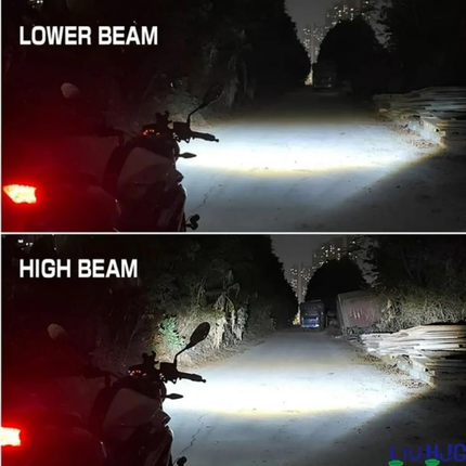 LIU HJG H4 LED Headlight Bulb Real Night Test High Beam and Low Beam Road Clarity