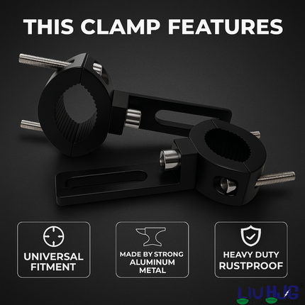 LIU HJG Heavy Duty Rustproof CNC Aluminum Metal Motorcycle Light Clamp Features