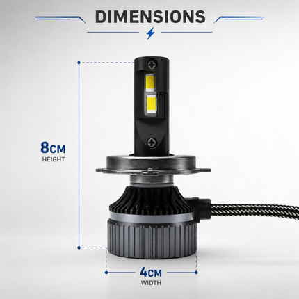 Dimension diagram showing LIU HJG M2 mini LED bulb measuring 8 cm height and 4 cm base width.