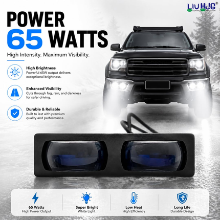 LIU HJG S102 65 Watts High Power Dual Lens Fog Light Installed on Vehicle Front