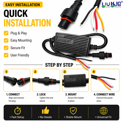 LIU HJG® S124 3 Lens LED Fog Light (100W, Dual Color White/Yellow Beam & Red Devil Eye, Pack of 2)