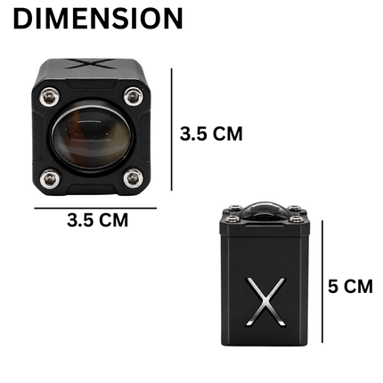 LIU HJG® 20W Tiny Laser Cannon Single Lens LED Fog Light with Yellow, White & Multicolour RGB Modes - Universal Fit for Bike & Car