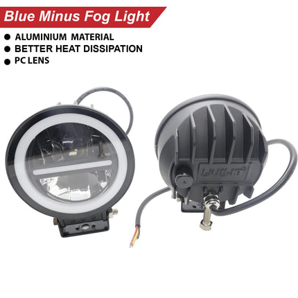 LIU HJG White LED Fog Light with Red DRL – Universal Fit for Bikes, Cars & Trucks (Pack of 2)