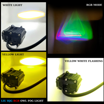 IU HJG Owl LED Fog Light, Multicolor LED Fog Light, RGB Fog Light for Bike and Car, Yellow White LED Fog Lamp, Flashing DRL Fog Light, Owl Shape LED Light, Universal RGB Fog Light, LED Fog Light with DRL Modes, Stable Flashing Fog Light, Decorative Fog Light for Vehicles, Color Changing Fog Light, LED Fog Light with Multicolor Effects, LIU HJG Multimode Fog Lamp, Stylish Owl LED Fog Light, Universal Fit Fog Lamp for Bike & Car