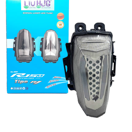 Red LED Bike Tail Light with Multi-Color Modes and Yellow Turn Signal Indicators