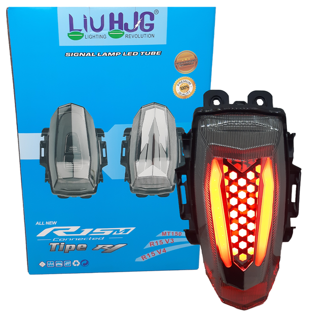 Red LED Bike Tail Light with Multi-Color Modes and Yellow Turn Signal Indicators