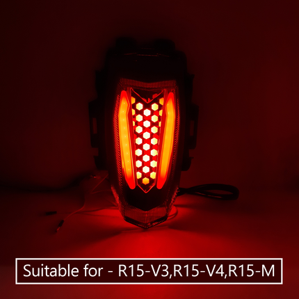 Red LED Bike Tail Light with Multi-Color Modes and Yellow Turn Signal Indicators