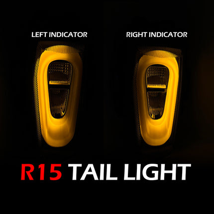 Red LED Bike Tail Light with Yellow Turn Signal Indicators