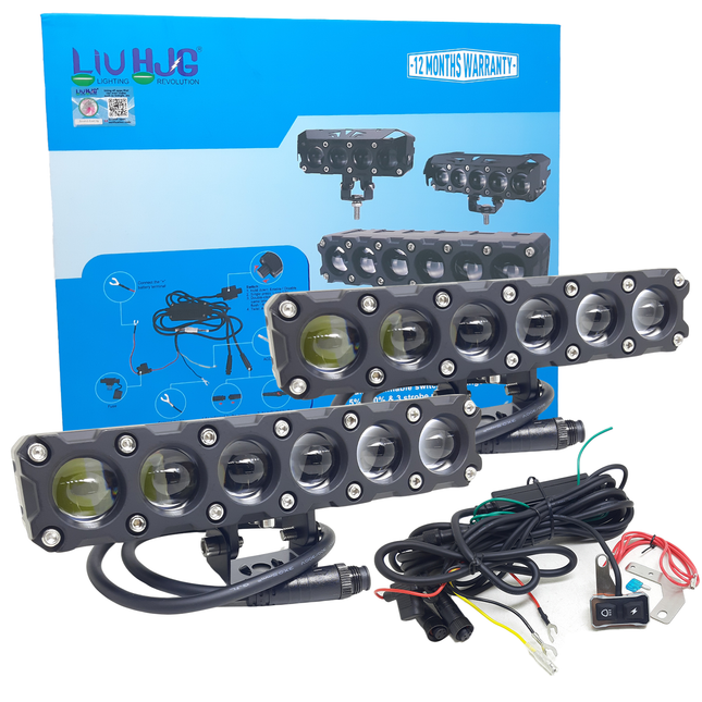 wiring kit mega drive 6 len fog light, mega drive led fog light, 6 led mega drive, liu hjg mega drive 6 led fog light, liu hjg 6 lens fog light yellow white, 6 lens dual colour led fog light, liu hjg official website, bike fog ight, car fog light